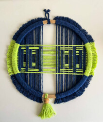 3 Boyutlu Desenli Makrome Duvar Süsü – 28x28 cm - 3