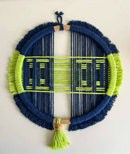 3 Boyutlu Desenli Makrome Duvar Süsü – 28x28 cm - 3