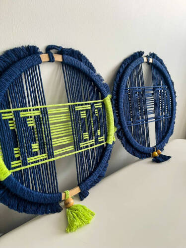 3 Boyutlu Desenli Makrome Duvar Süsü – 28x28 cm - 4