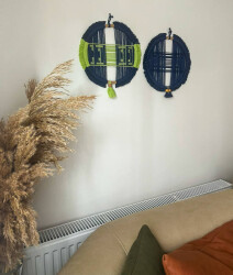 3 Boyutlu Desenli Makrome Duvar Süsü – 28x28 cm - 5