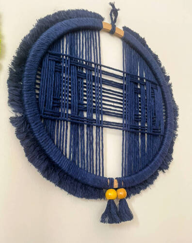 3 Boyutlu Desenli Makrome Duvar Süsü – 28x28 cm - 6