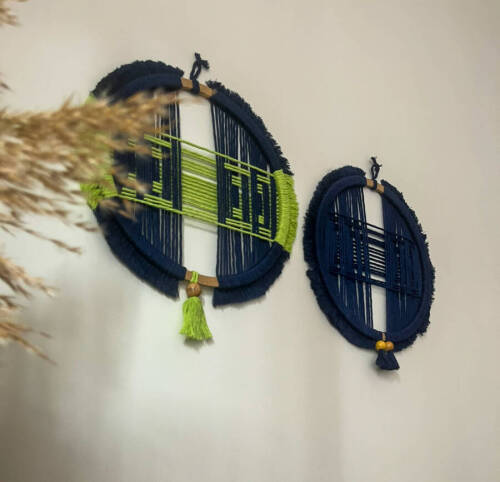 3 Boyutlu Desenli Makrome Duvar Süsü – 28x28 cm - 7