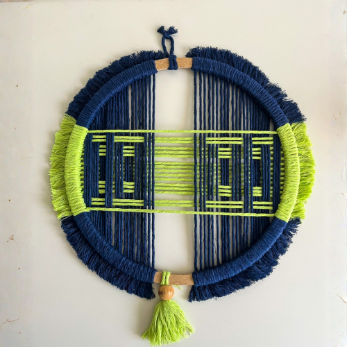 3 Boyutlu Desenli Makrome Duvar Süsü – 28x28 cm - 3