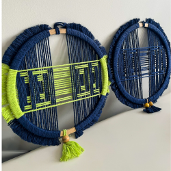 3 Boyutlu Desenli Makrome Duvar Süsü – 28x28 cm - 1