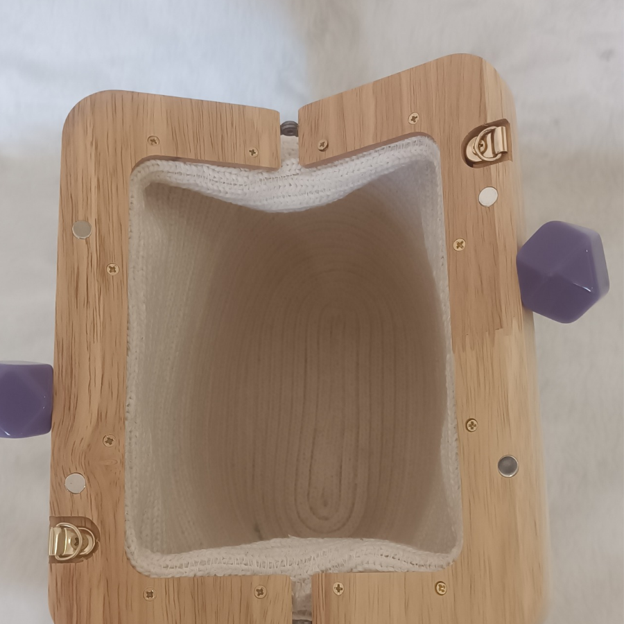 Ahşap burslu  el yapımı Clutch & Omuz Çantası - 2