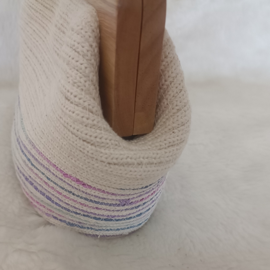 Ahşap burslu  el yapımı Clutch & Omuz Çantası