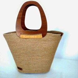 Ahşap Saplı Çanta - 1