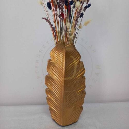 Altın Seri Büyük ve Küçük Yaprak Vazo - 3