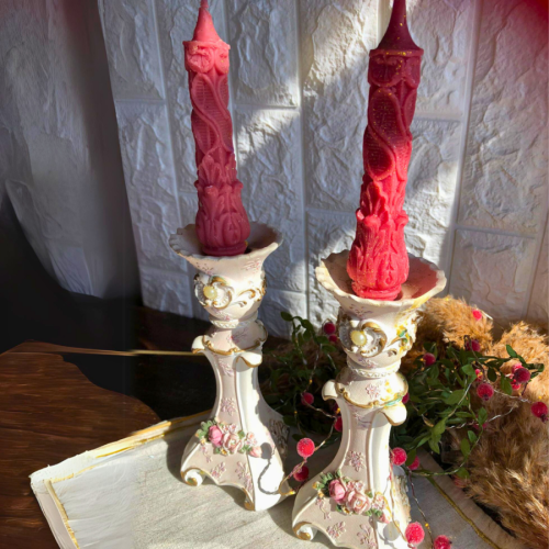 Antik Şamdan Mum - Vesta Candle Studio