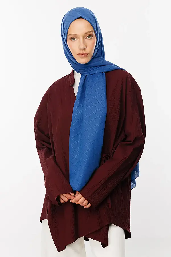 Bambu, Terletmeyen, Ütü İstemeyen Şal, Jakarlı, Kendinden Desenli - 4