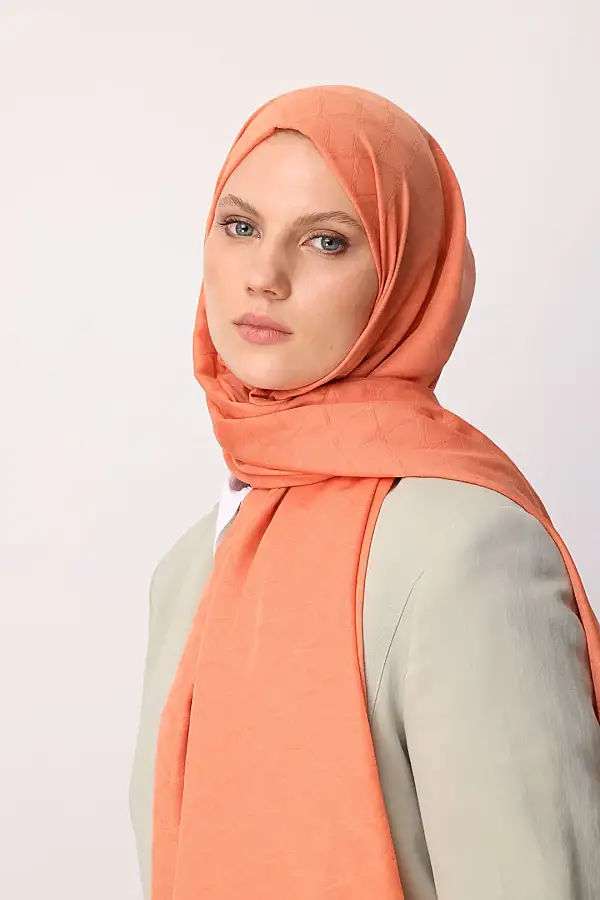 Bambu, Terletmeyen, Ütü İstemeyen Şal, Jakarlı, Kendinden Desenli - 5