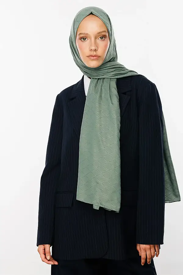 Bambu, Terletmeyen, Ütü İstemeyen Şal, Jakarlı, Kendinden Desenli - 9