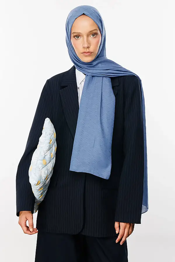 Bambu, Terletmeyen, Ütü İstemeyen Şal, Jakarlı, Kendinden Desenli - 22