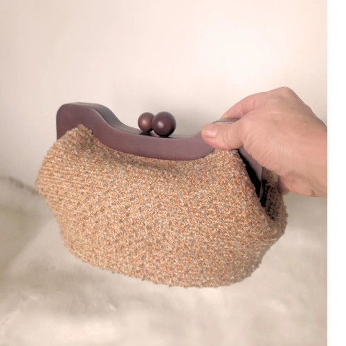 Bej Ahşap Kapamalı El Ve Omuz Çantası