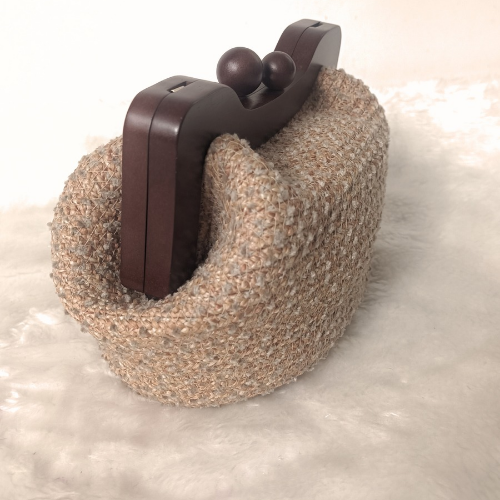 Bej Ahşap Kapamalı El Ve Omuz Çantası - 5