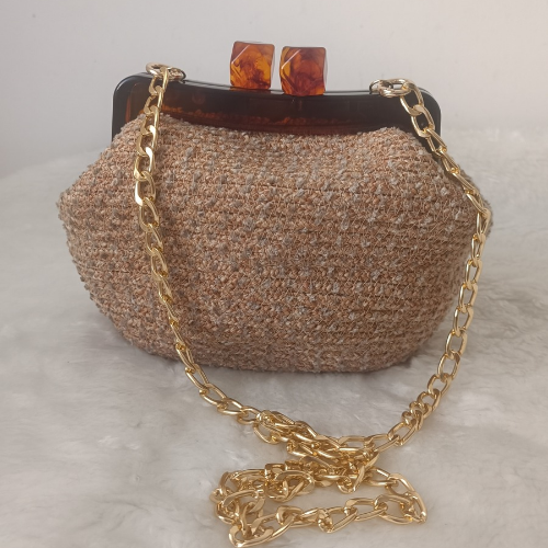  Bej Şönil Akrilik Burslu El Ve Omuz Çanta - 1