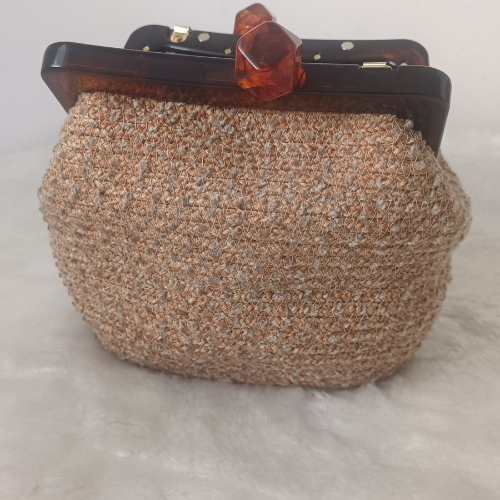  Bej Şönil Akrilik Burslu El Ve Omuz Çanta - 4