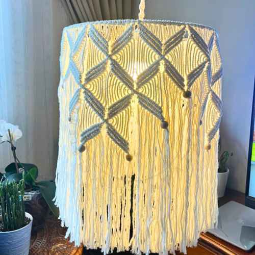 Boncuklu Makrome Avize