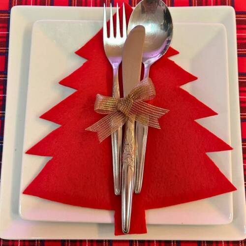 Keçe Çam ağacı kaşık sunumluk - Moonjy