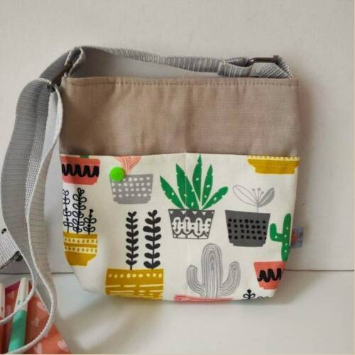 Bitki Desenli Çapraz Askılı Çanta - Pıtırcık Tasarım Dükkanı