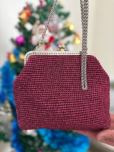 çapraz parlak klipsli mini çanta - 2