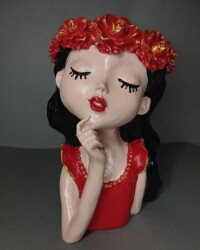 Çiçek Tokalı Kız Saksı - 1