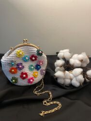 çiçekli mini çanta - 1
