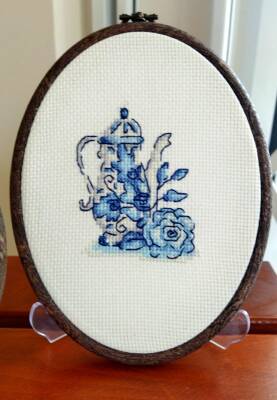 Çini Desenli Mini Oval Kasnak Pano - 1