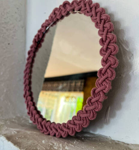Dekoratif Örgü Bohem Ayna 24X24 cm - 2