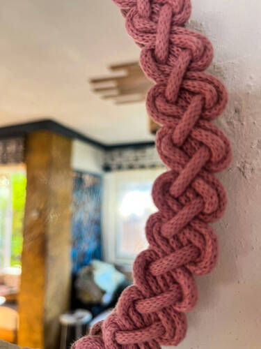 Dekoratif Örgü Bohem Ayna 24X24 cm - 4