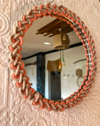 Dekoratif Örgü Bohem Ayna 24X24 cm - 5