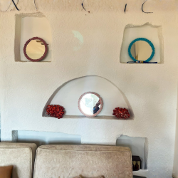 Dekoratif Örgü Bohem Ayna 24X24 cm - 1