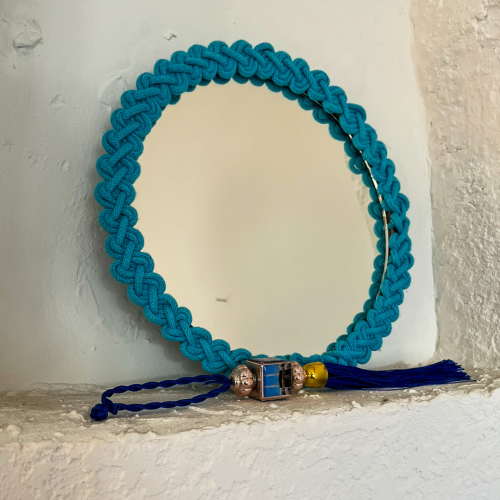 Dekoratif Örgü Bohem Ayna 24X24 cm - 5