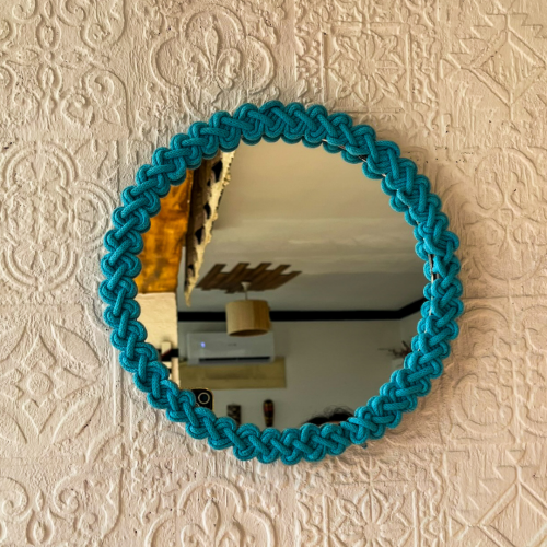 Dekoratif Örgü Bohem Ayna 24X24 cm - 6