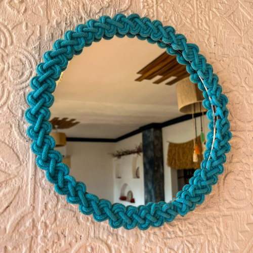 Dekoratif Örgü Bohem Ayna 24X24 cm - 7