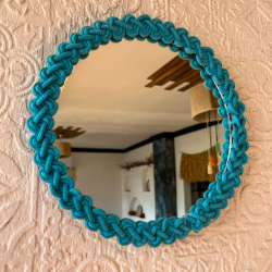 Dekoratif Örgü Bohem Ayna 24X24 cm - 7