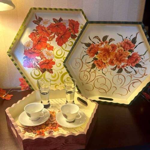 Dekoratif Tepsiler Üçlü - 