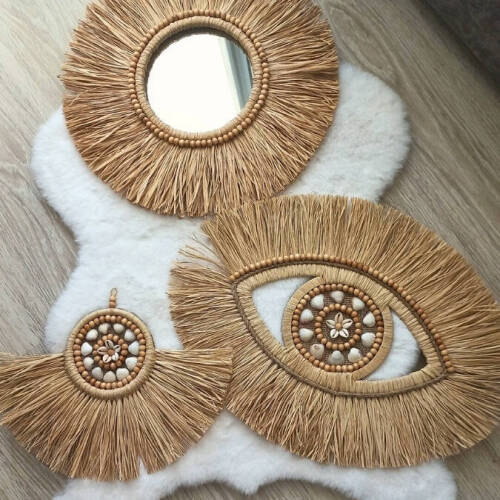 Doğal rafya 3lü Bohem Set - 2