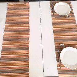 Renkli Püsküllü Duck Keten Runner, Kırlent kılıfı Seti - 1