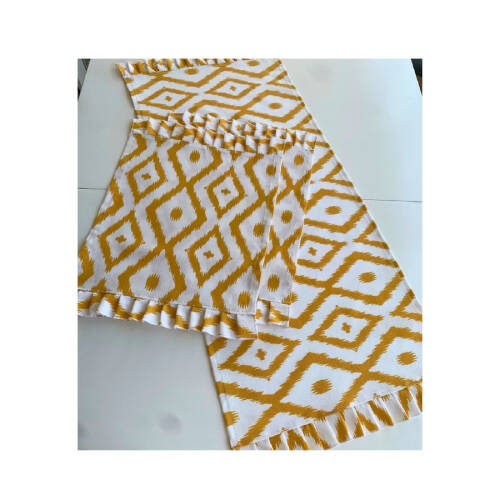 Runner, Amerikan servis Sarı Desen Duck Keten Set - 4