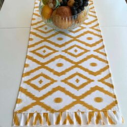 Sarı Desen Duck Keten Runner, Amerikan servis Setİ - 2