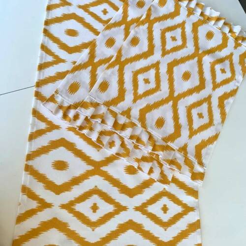 Sarı Desen Duck Keten Runner, Amerikan servis Setİ - 3
