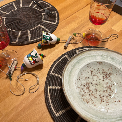 El Yapımı Desenli 2’li Hasır Supla Seti 30cm Çap – Amerikan Servis, Dayanıklı Örgü, Modern Rustik Masa Dekoru - 3