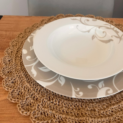 El Yapımı Yuvarlak Kağıt Ip/hasır Supla 2 Adet - 36x36 Cm - 3