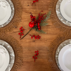 El Yapımı Doğal Hasır Supla Seti 2 Adet - 3