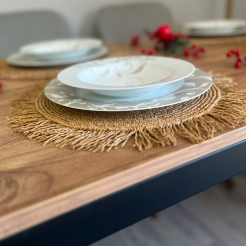 El Yapımı Doğal Hasır Supla Seti 2 Adet - 5