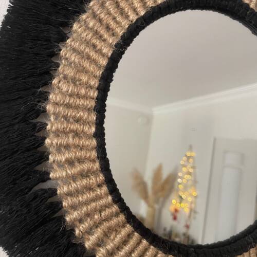 El Yapımı Makrome & Jüt Duvar Aynası - 2