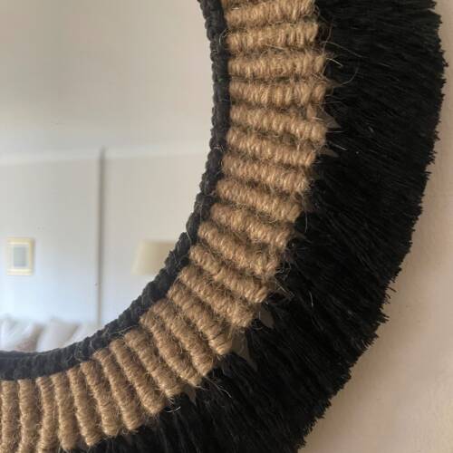 El Yapımı Makrome & Jüt Duvar Aynası - 3