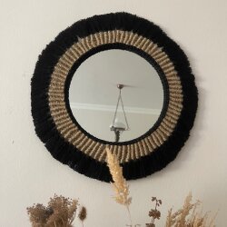 El Yapımı Makrome & Jüt Duvar Aynası - 4