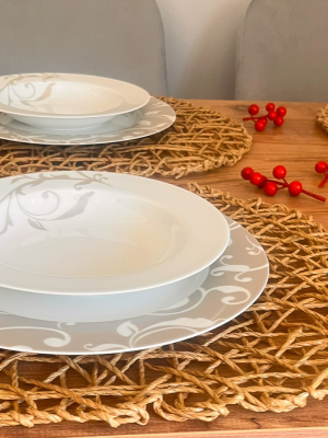 El Yapımı Oval Doğal Kağıt Ip/hasır Supla 2 Adet - 45x36 Cm - 2
